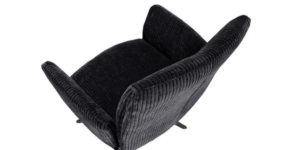 ARMLEHNSTUHL in Cord - Graphitfarben/Schwarz, Design, Textil/Metall (65/90/60cm) - Novel