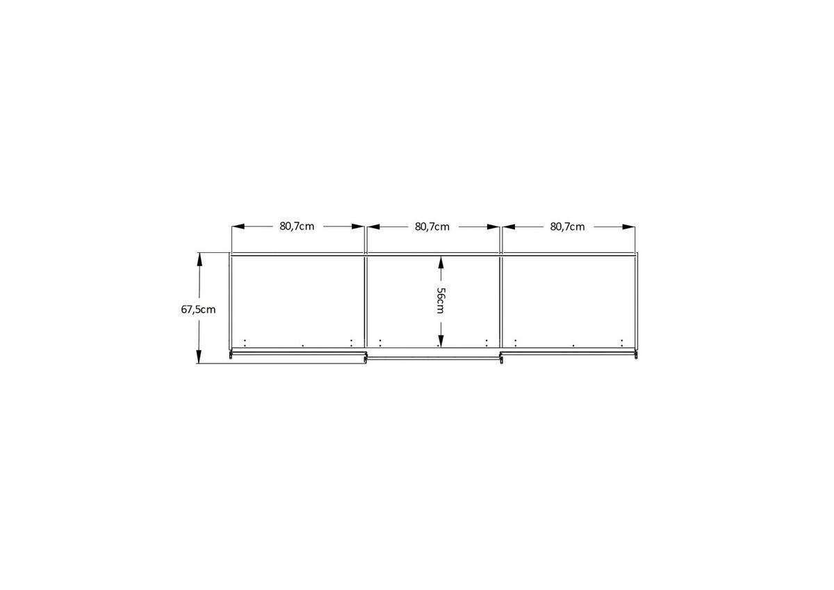 SCHWEBETÜRENSCHRANK 249/222/68 cm 3-türig Anthrazit, Dunkelgrau, Schwarz  - Dunkelgrau/Anthrazit, MODERN, Glas/Holzwerkstoff (249/222/68cm) - Moderano