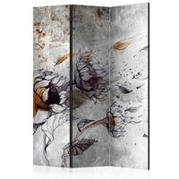 PARAVENT mit 3  Flügel - Braun/Grau, Basics, Holz/Textil (135/172/3cm) - artgeist