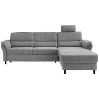 ECKSOFA in Mikrofaser Grau  - Schwarz/Grau, Modern, Holz/Textil (279/176cm) - Livetastic