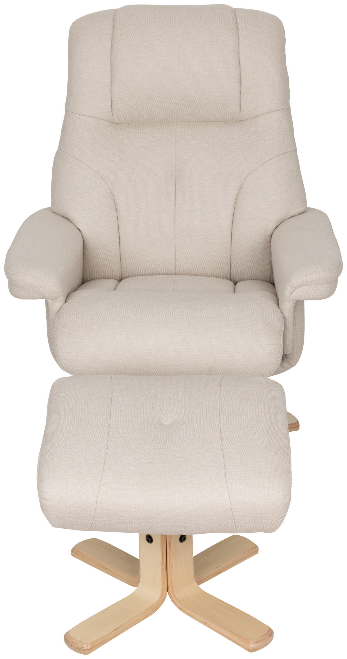 RELAXSESSELSET Webstoff    - Creme/Naturfarben, Design, Holz/Textil (80/109/79cm) - Livetastic