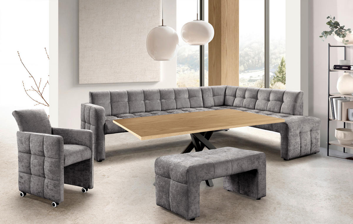 KLUPA KUTNA  cappuccino  drvo, tekstil, drvni materijal      - cappuccino/crna, Moderno, drvni materijal/drvo (265/197cm) - Livetastic