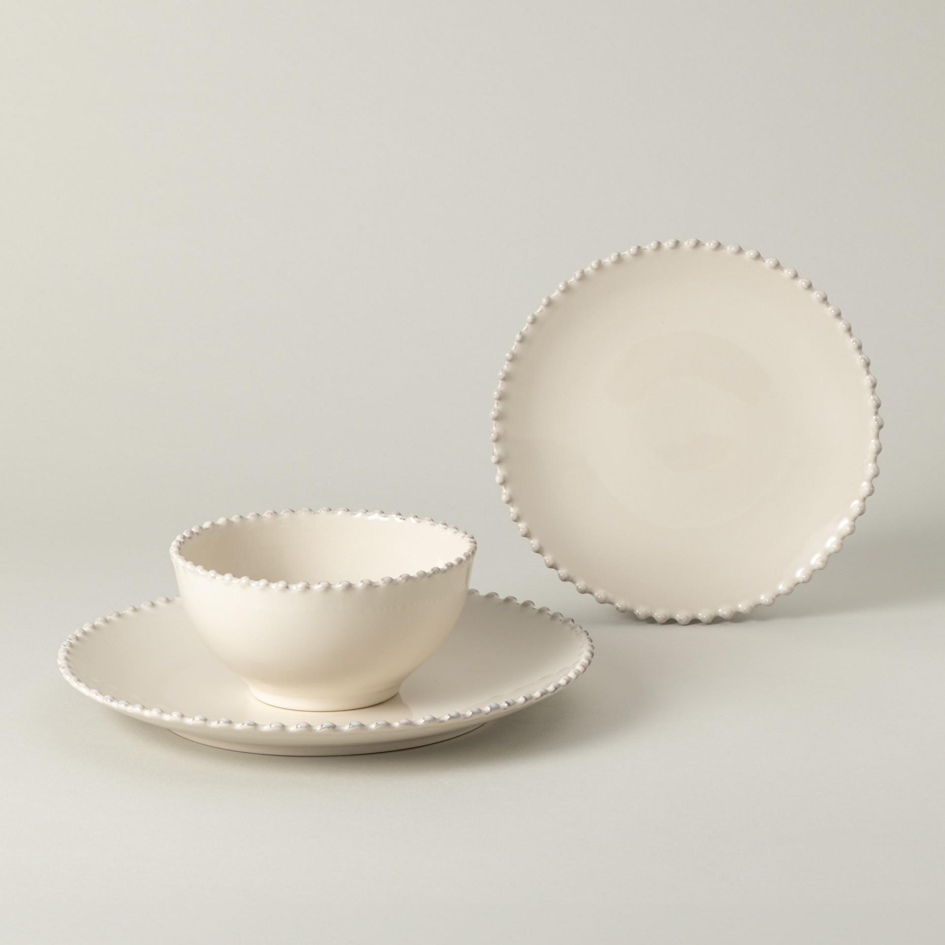 KOMBISERVICE Creme PEARL 12-teilig 4 Personen  - Creme, Basics, Keramik - Costa Nova