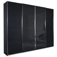SCHIEBETÜRENSCHRANK 316/211/62 cm,  in Graphitfarben, Grau, 4 Tür(en)  - Chromfarben/Eichefarben, MODERN, Holzwerkstoff/Metall (316/211/62cm) - Rauch Möbel