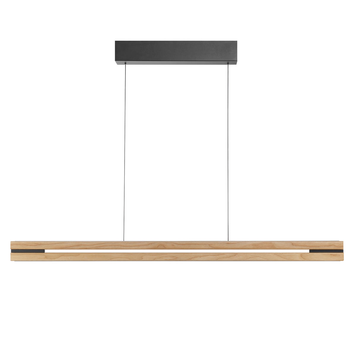 LED-HÄNGELEUCHTE  - Eschefarben/Schwarz, Natur, Holz/Kunststoff (120/150/6,5cm)