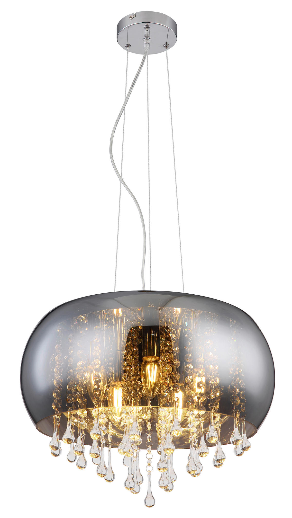 HÄNGELEUCHTE 44/120 cm   - Klar/Chromfarben, Basics, Glas/Metall (44/120cm) - Globo