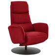 RELAXSESSEL in Leder Rot  - Rot/Schwarz, Design, Leder/Metall (76/108/86cm) - Dieter Knoll