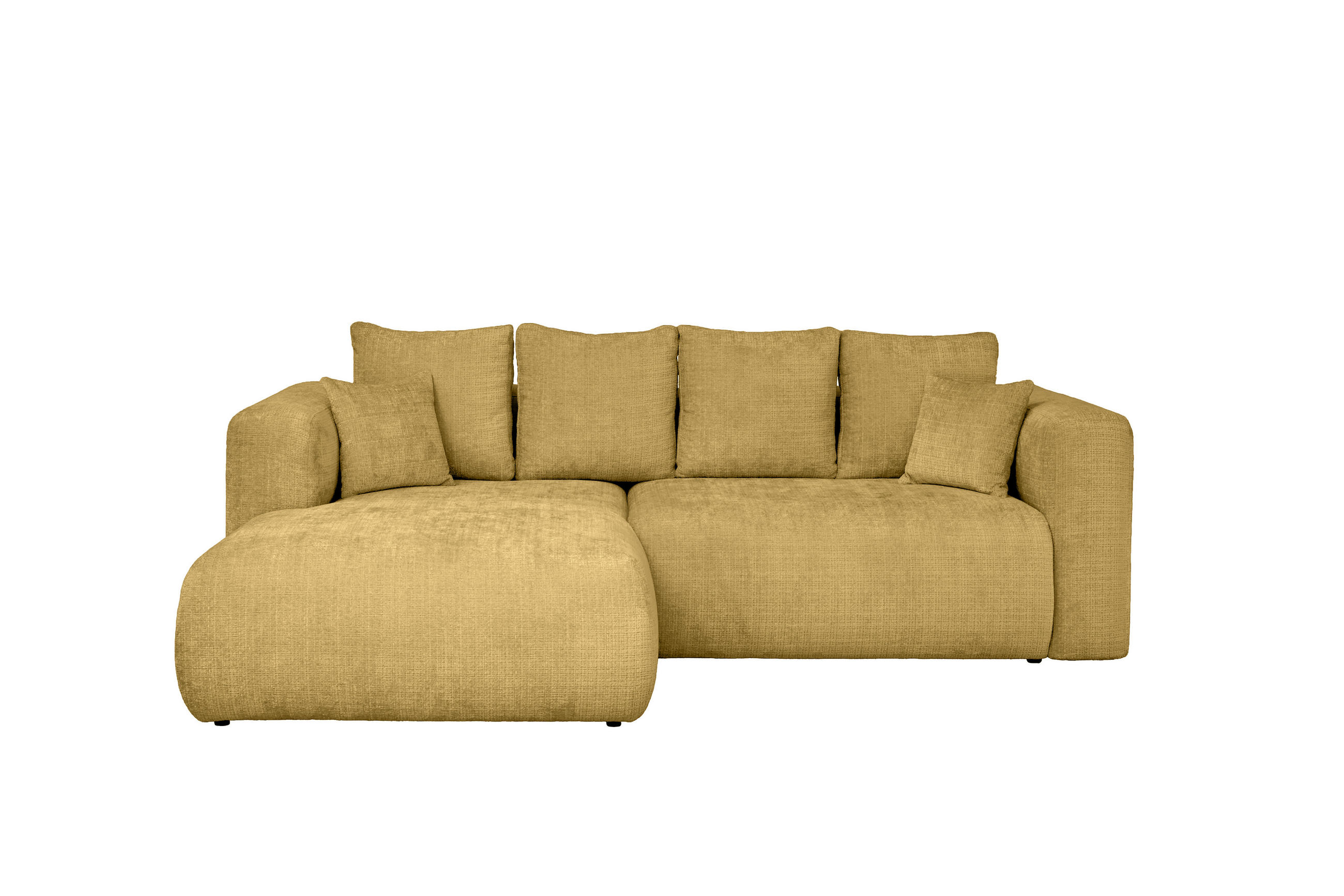 ECKSOFA Goldfarben Chenille Zierkissen, Rückenkissen, Rücken echt  - Goldfarben/Schwarz, MODERN, Kunststoff/Textil (188/276cm) - Milino