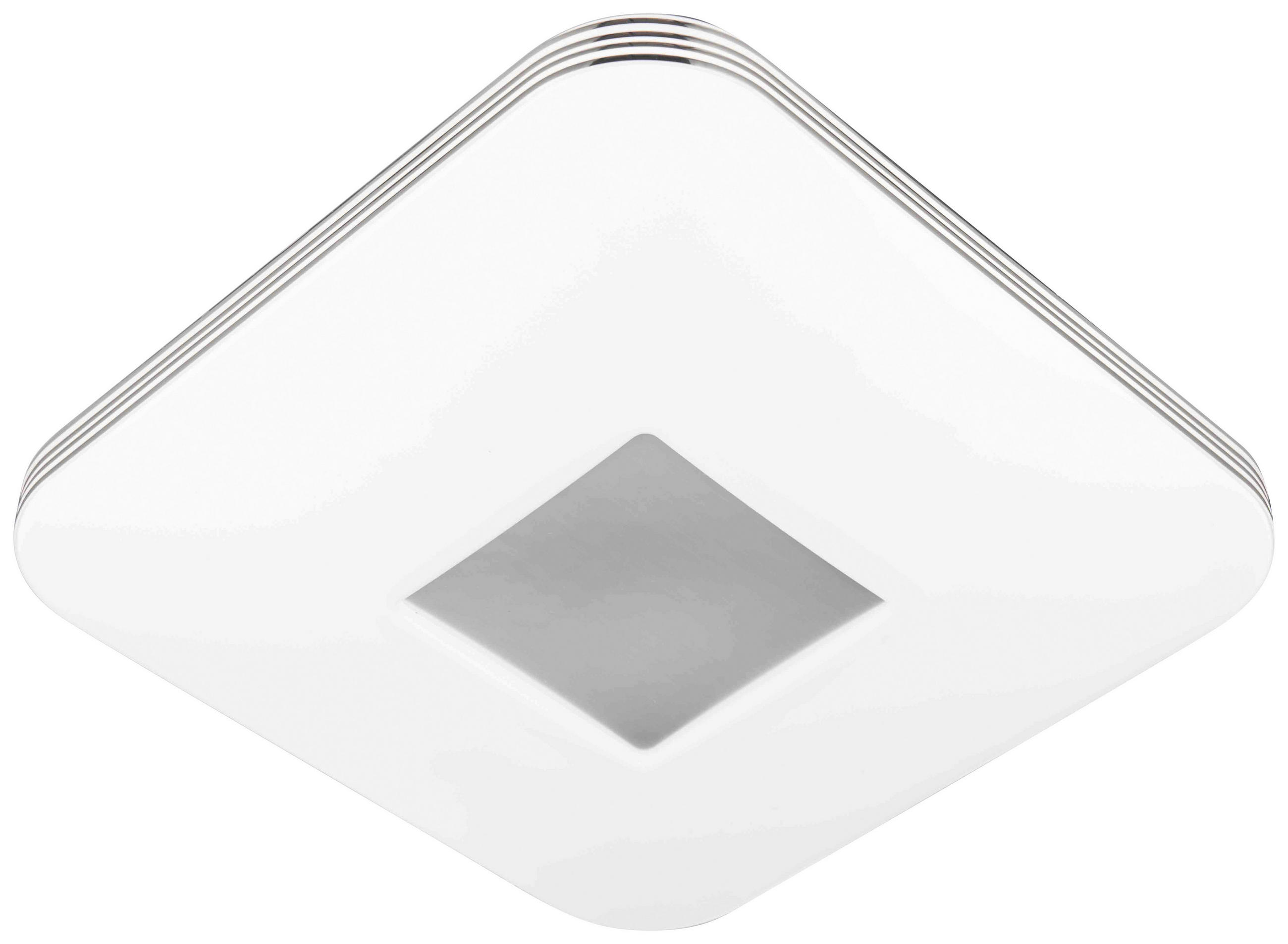 LED-DECKENLEUCHTE 21,6 W    33/33/8 cm  - Chromfarben/Weiss, Basics, Kunststoff/Metall (33/33/8cm) - Novel
