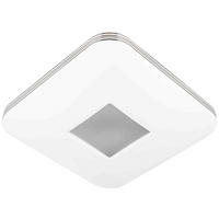 LED MENNYEZETI LÁMPA - króm/fehér, Basics, műanyag/fém (33/33/8cm) - Novel