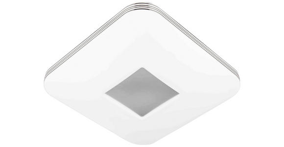 LED-DECKENLEUCHTE 33/33/8 cm - Chromfarben/Weiß, Basics, Kunststoff/Metall (33/33/8cm) - Novel