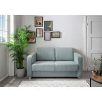 SCHLAFSOFA Mia in Cord Hellblau  - Chromfarben/Hellblau, Basics, Kunststoff/Textil (159/88cm) - Livetastic