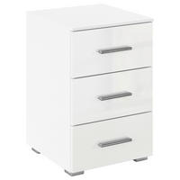 NACHTSCHRANK 40/61/42 cm  - Weiß Hochglanz/Alufarben, KONVENTIONELL, Holzwerkstoff/Kunststoff (40/61/42cm) - home24