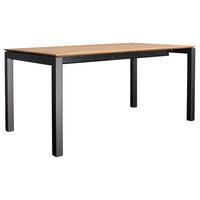 ESSTISCH Holz, Metall 160-220/90/75 cm  - Eichefarben/Schwarz, Konventionell, Holz/Metall (160-220/90/75cm)