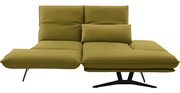 ECKSOFA in Echtleder Hellgrün 210/130 cm - Schwarz/Hellgrün, Design, Leder/Metall (210/130cm) - Dieter Knoll
