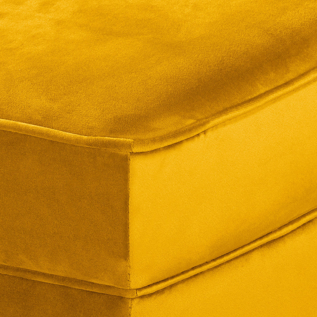 RÉCAMIERE Pako in Samt Senfgelb  - Senfgelb/Braun, Design, Holz/Textil (185/93/75cm) - Livetastic