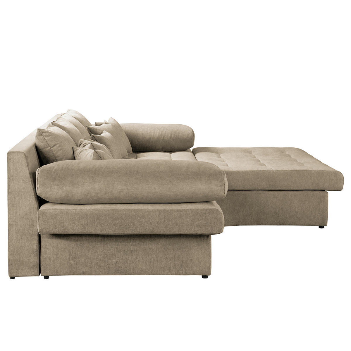 ECKSOFA Naomi Cappuccino Mikrofaser Rückenkissen  - Schwarz/Cappuccino, Design, Kunststoff/Textil (284/243cm) - P & B