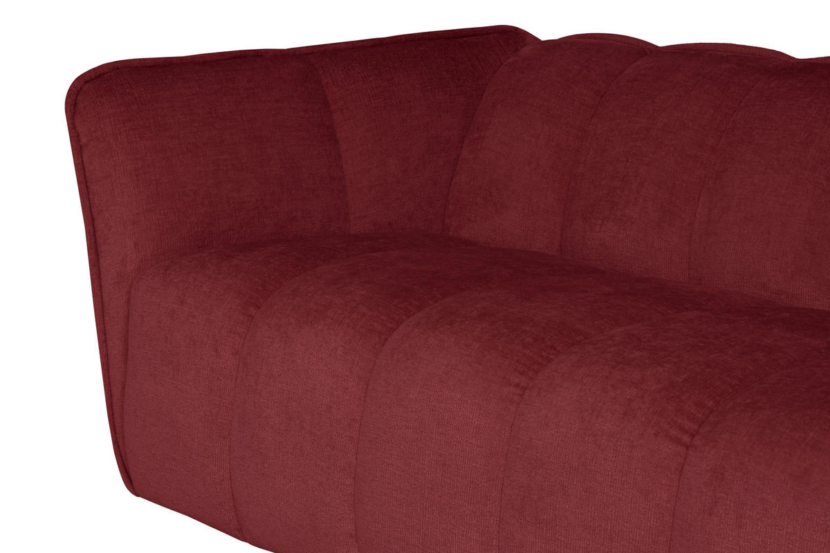 ECKSOFA LIVOLI in Chenille Bordeaux  246/160 cm  - Bordeaux/Schwarz, Design, Textil (246/160cm) - MID.YOU