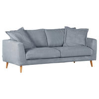 BIGSOFA in Cord Hellblau  - Naturfarben/Hellblau, Romantik / Landhaus, Holz/Textil (220/69/100cm) - Landscape
