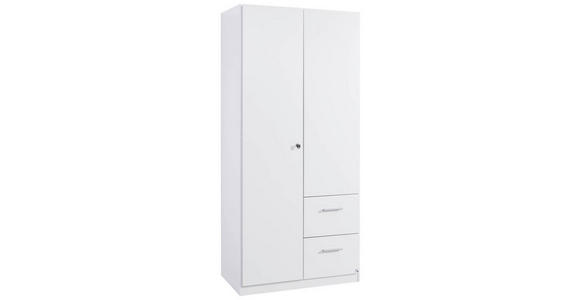 DREHTÜRENSCHRANK 2-türig Weiß  - Weiß, Basics, Holzwerkstoff (91/197/54cm) - Xora