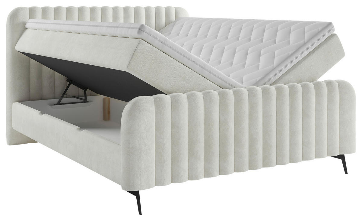 BOXBETT 160/200 cm  in Beige  - Beige/Schwarz, MODERN, Holz/Holzwerkstoff (160/200cm) - MID.YOU