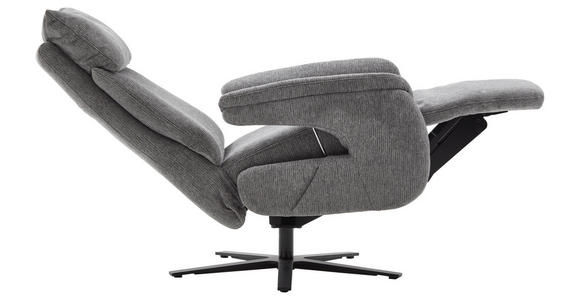 FERNSEHSESSEL  mit Relaxfunktion Struktur Grau  - Schwarz/Grau, MODERN, Textil/Metall (73/115/85cm) - Cantus
