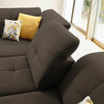ECKSOFA in Chenille Dunkelbraun  240/308 cm  - Dunkelbraun/Schwarz, Design, Textil/Metall (240/308cm) - Xora