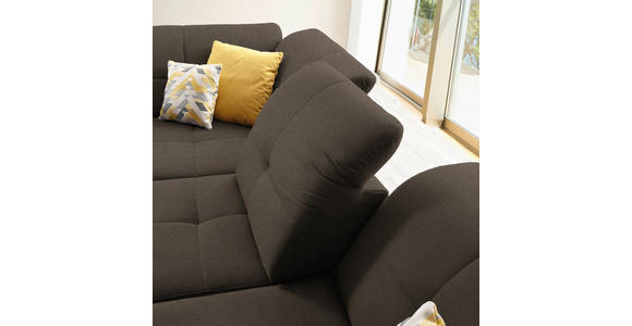 ECKSOFA in Chenille Dunkelbraun 240/308 cm - Dunkelbraun/Schwarz, Design, Textil/Metall (240/308cm) - Xora