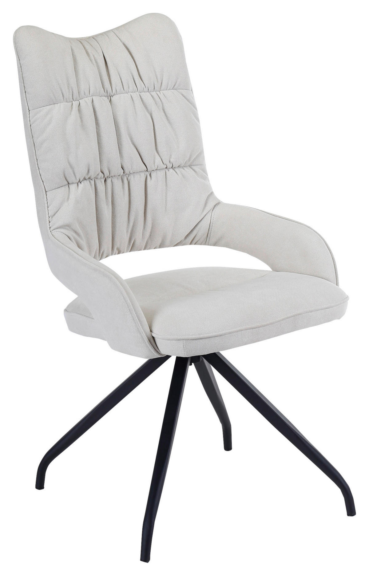 STUHL  in Webstoff  - Beige/Schwarz, Design, Textil/Metall (55/98/64cm) - Hom`in