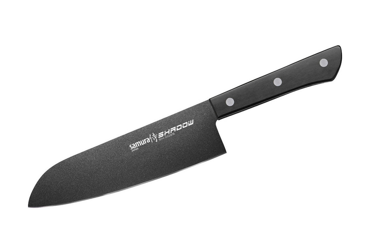 NOŽ SANTOKU  SHADOW        29,5 cm    nerjaveče jeklo - črna, Basics, kovina/umetna masa (29,5cm) - Samura