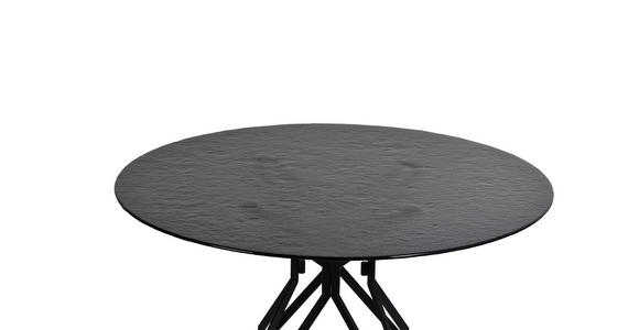 ESSTISCH in Metall, Glas 120/120/76 cm - Schwarz, Design, Glas/Metall (120/120/76cm) - Novel