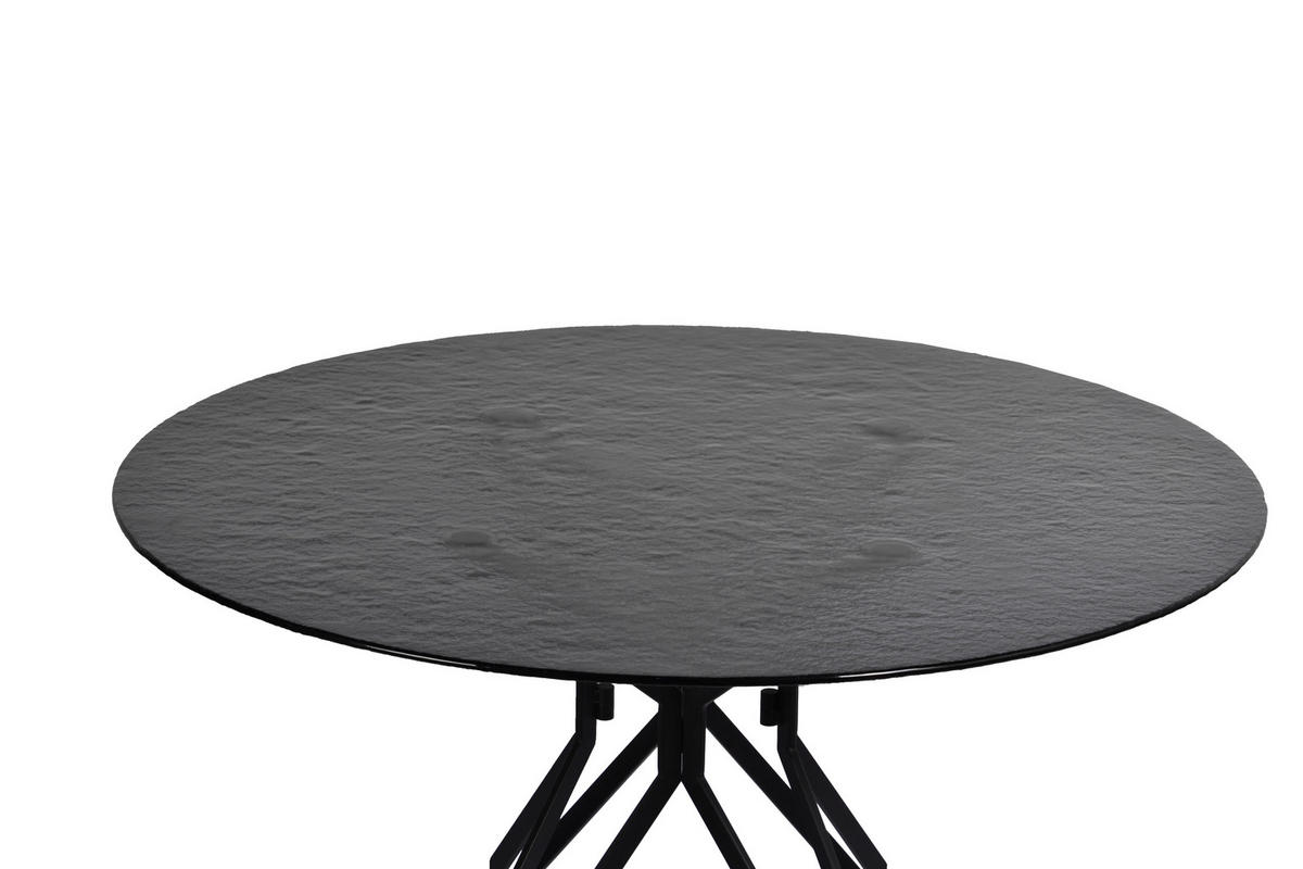 ESSTISCH in Metall, Glas 120/120/76 cm  - Schwarz, Design, Glas/Metall (120/120/76cm) - Novel
