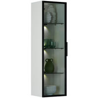 HÄNGEVITRINE in Weiß  - Schwarz/Weiß, Design, Glas/Holzwerkstoff (35/120/31cm) - Stylife