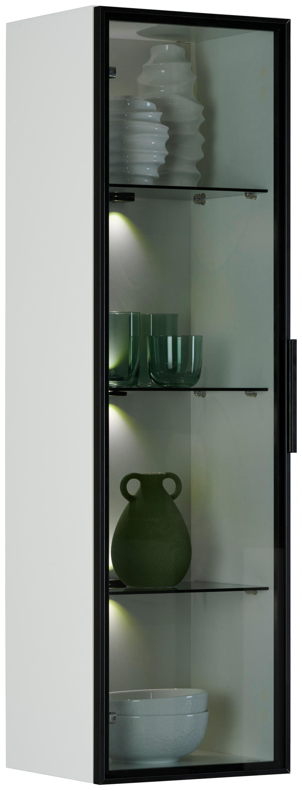 HÄNGEVITRINE in Weiß  - Schwarz/Weiß, Design, Glas/Holzwerkstoff (35/120/31cm) - Stylife