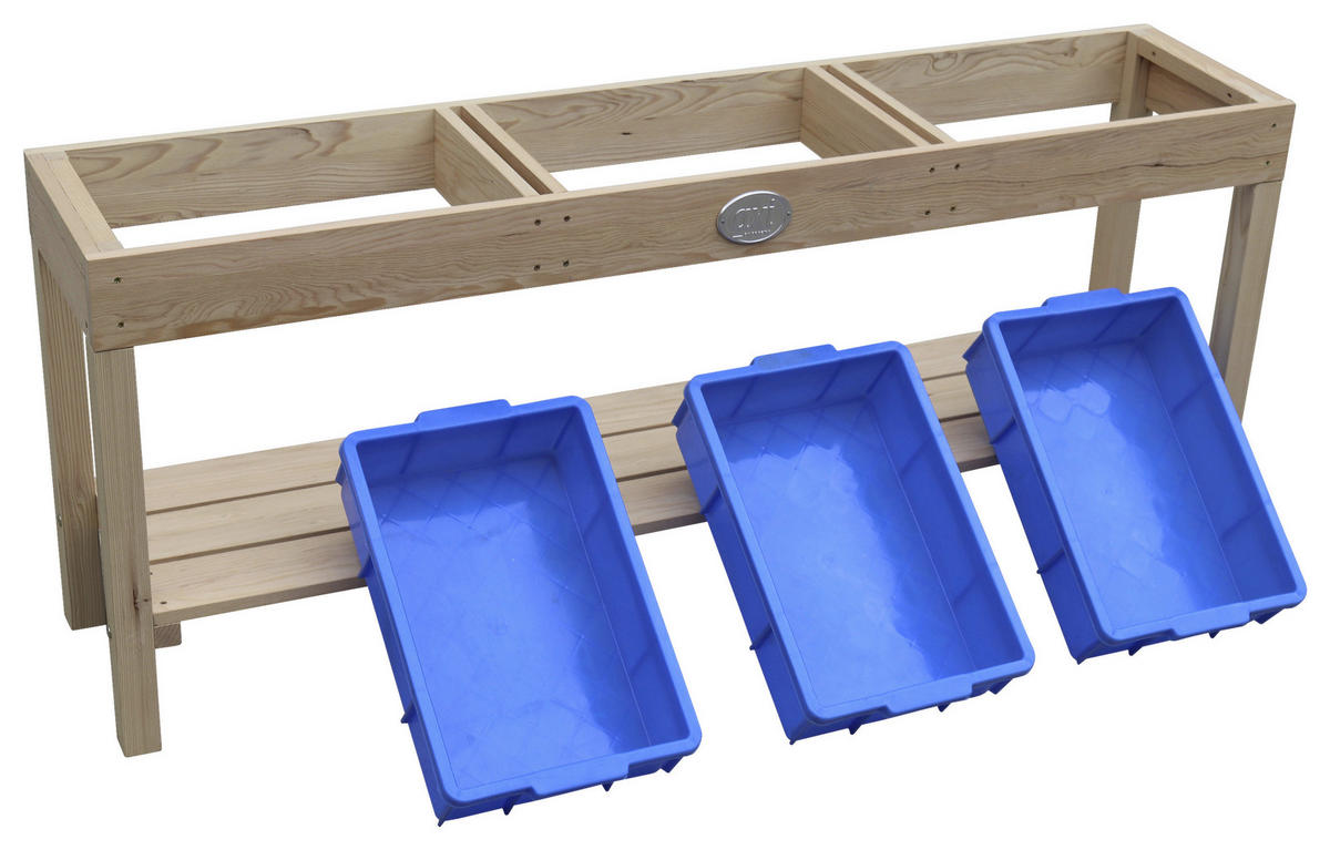 SAND- UND WASSERTISCH  - Blau/Braun, KONVENTIONELL, Holz/Kunststoff (124/50/27cm) - Ambia Garden