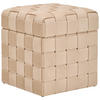 HOCKER in Textil, Holzwerkstoff Creme  - Creme/Schwarz, Trend, Holzwerkstoff/Textil (40/43/40cm) - Xora