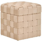HOCKER in Textil, Holzwerkstoff Creme  - Creme/Schwarz, Trend, Holzwerkstoff/Textil (40/43/40cm) - Xora