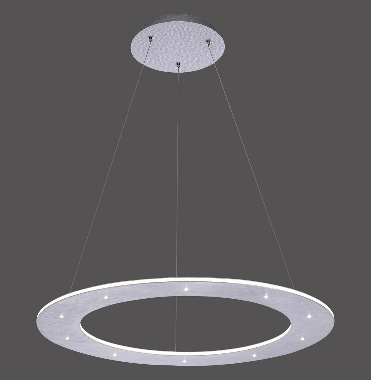 LED-HÄNGELEUCHTE 55/55/200 cm  - Alufarben, Design, Kunststoff/Metall (55/55/200cm) - Neuhaus PURE