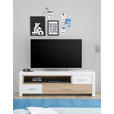 TV-ELEMENT 156/51/45 cm  - Chromfarben/Eichefarben, Design, Holzwerkstoff/Metall (156/51/45cm) - Xora