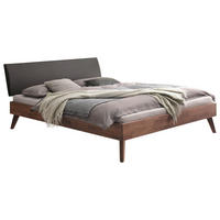 BETT 180/200 cm  in Nussbaumfarben  - Anthrazit/Nussbaumfarben, Natur, Holz (180/200cm) - Hasena
