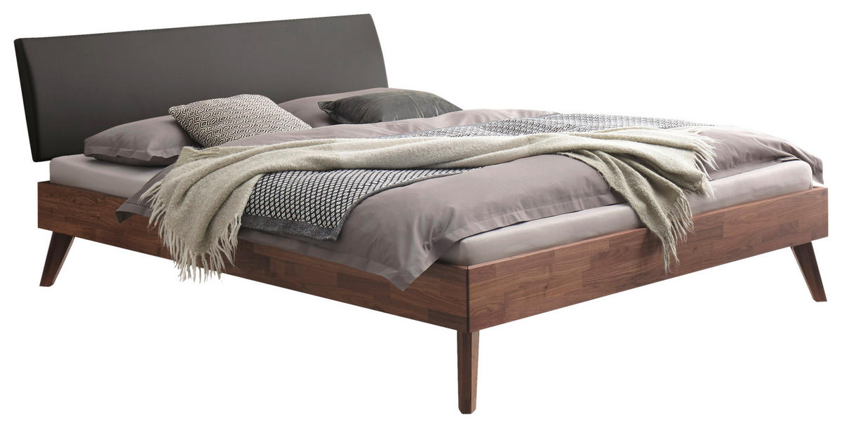 BETT 180/200 cm  in Nussbaumfarben  - Anthrazit/Nussbaumfarben, Natur, Holz (180/200cm) - Hasena