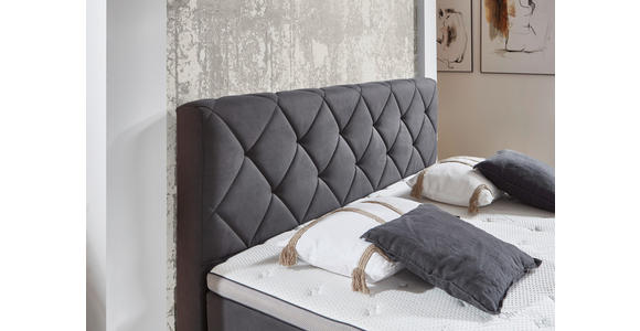 BOXSPRINGBETT 180/200 cm in Anthrazit - Anthrazit/Schwarz, KONVENTIONELL, Textil/Metall (180/200cm) - Carryhome