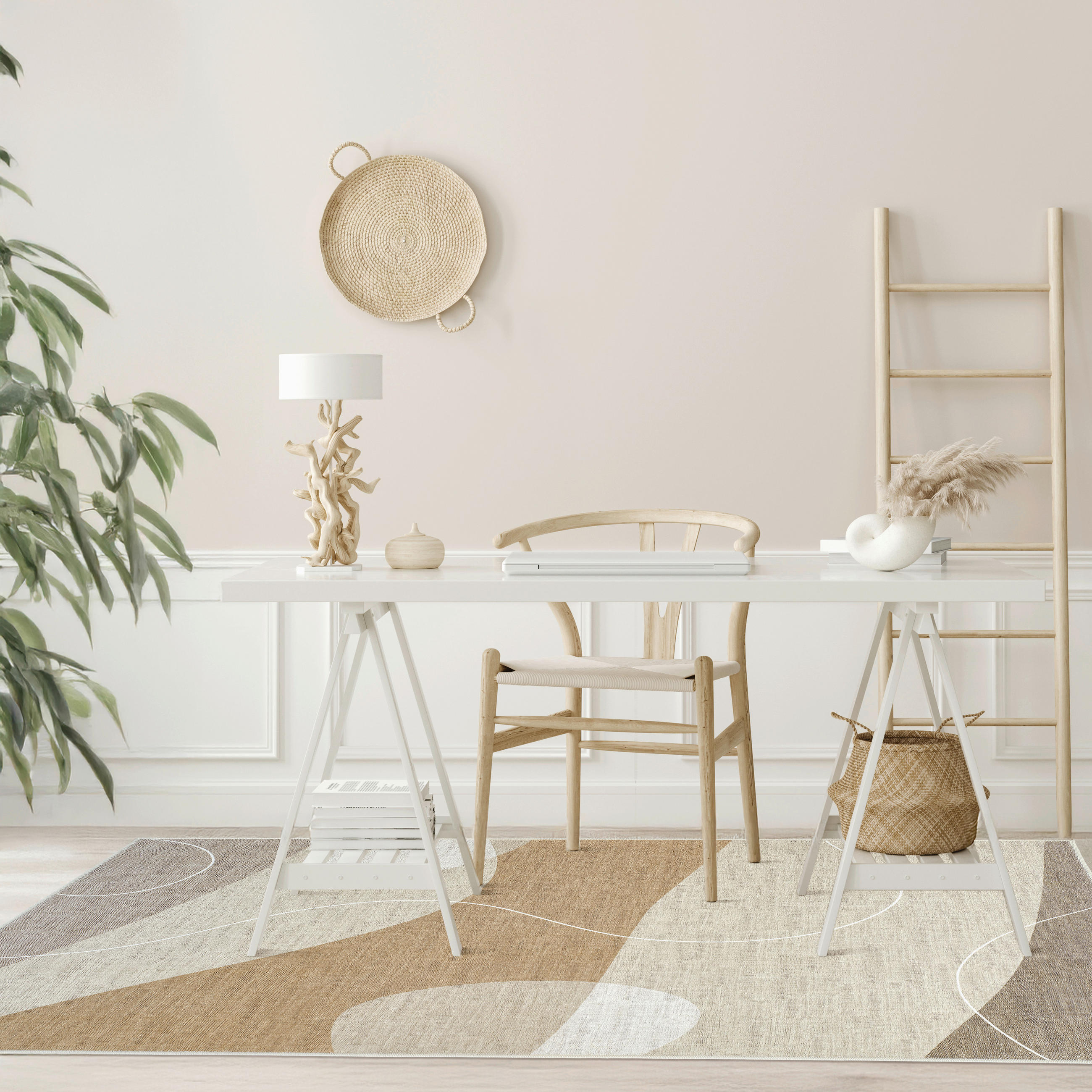 VINTAGE-TEPPICH 130/190 cm CORTEA DUNIS Creme, Pinienfarben, Honigeiche  - Honigeiche/Creme, Design, Kunststoff/Textil (130/190cm) - Lindorug