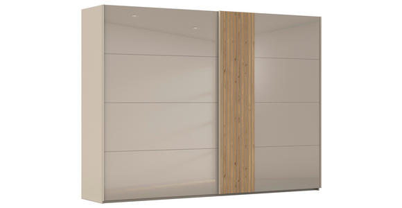 SCHWEBETÜRENSCHRANK 301/223/68 cm 2-türig Eichefarben, Fango - Fango/Eichefarben, Design, Glas/Holzwerkstoff (301/223/68cm) - Novel