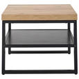 COUCHTISCH 50/50/40 cm quadratisch Naturfarben, Schwarz  - Schwarz/Naturfarben, Basics, Holzwerkstoff/Metall (50/50/40cm) - Carryhome