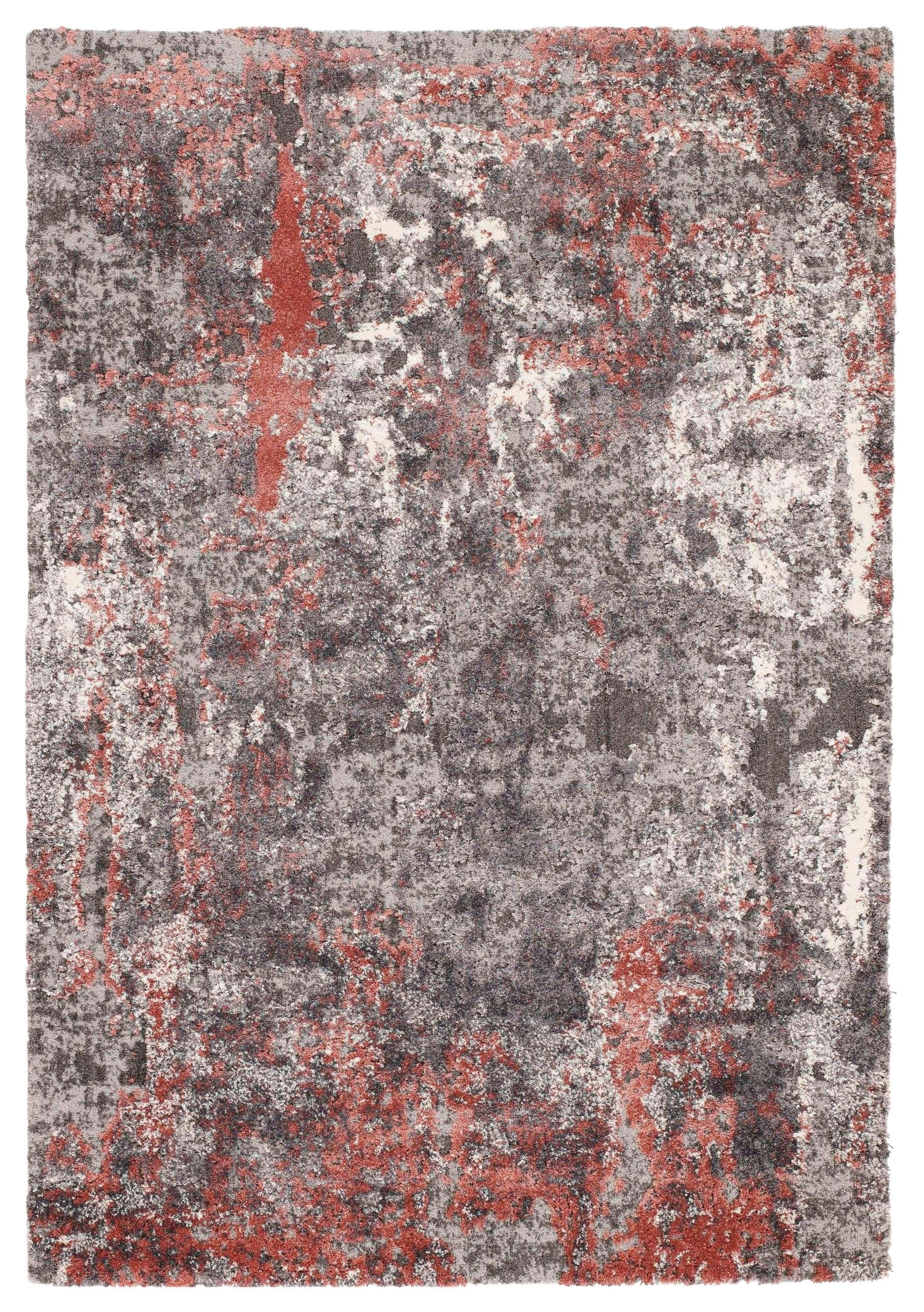 VINTAGE-TEPPICH 120/170 cm Timeline Quantum Grau, Hellrot  - Hellrot/Grau, Design, Textil (120/170cm) - Novel