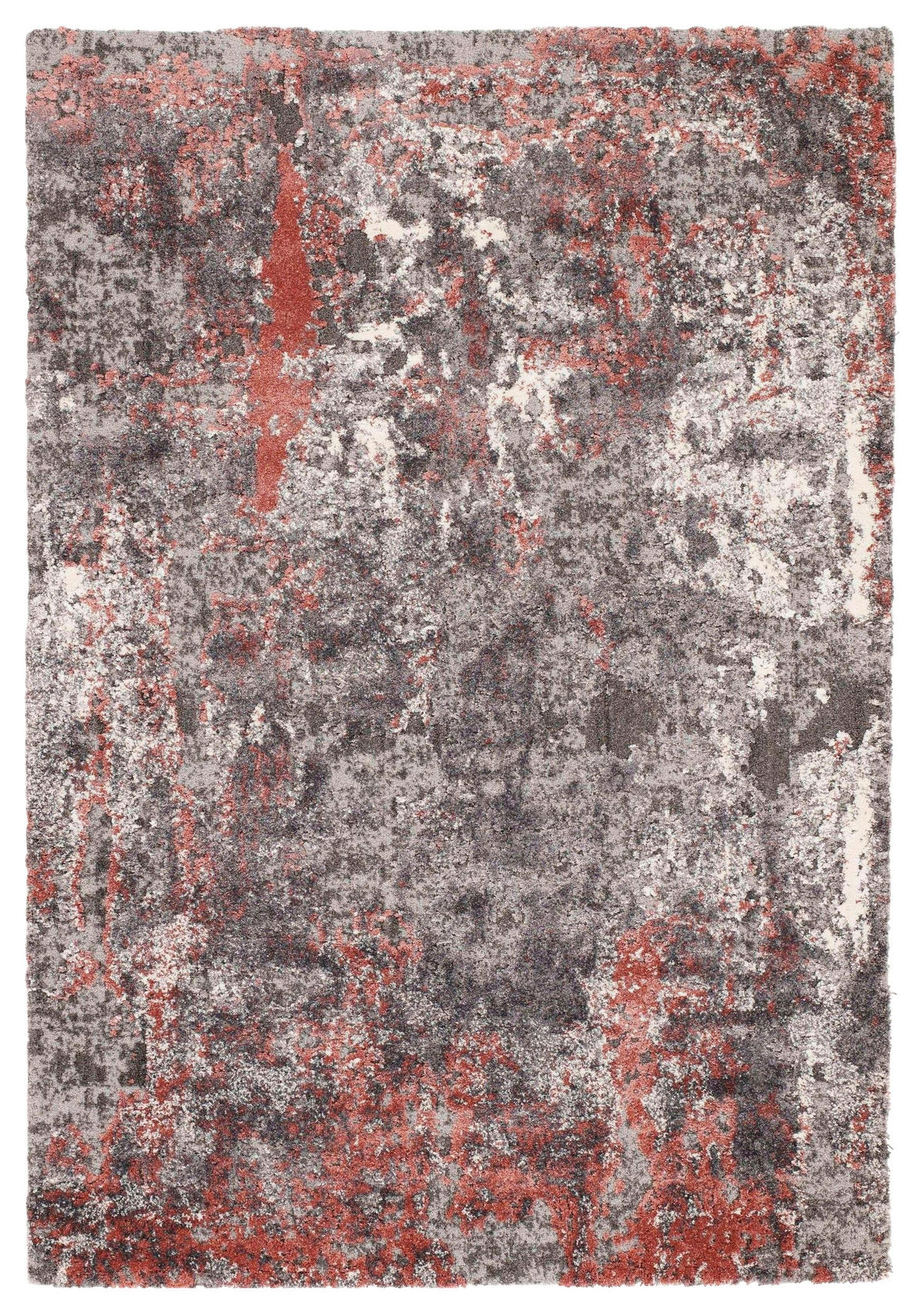 VINTAGE-TEPPICH 120/170 cm Timeline Quantum Grau, Hellrot  - Hellrot/Grau, Design, Textil (120/170cm) - Novel