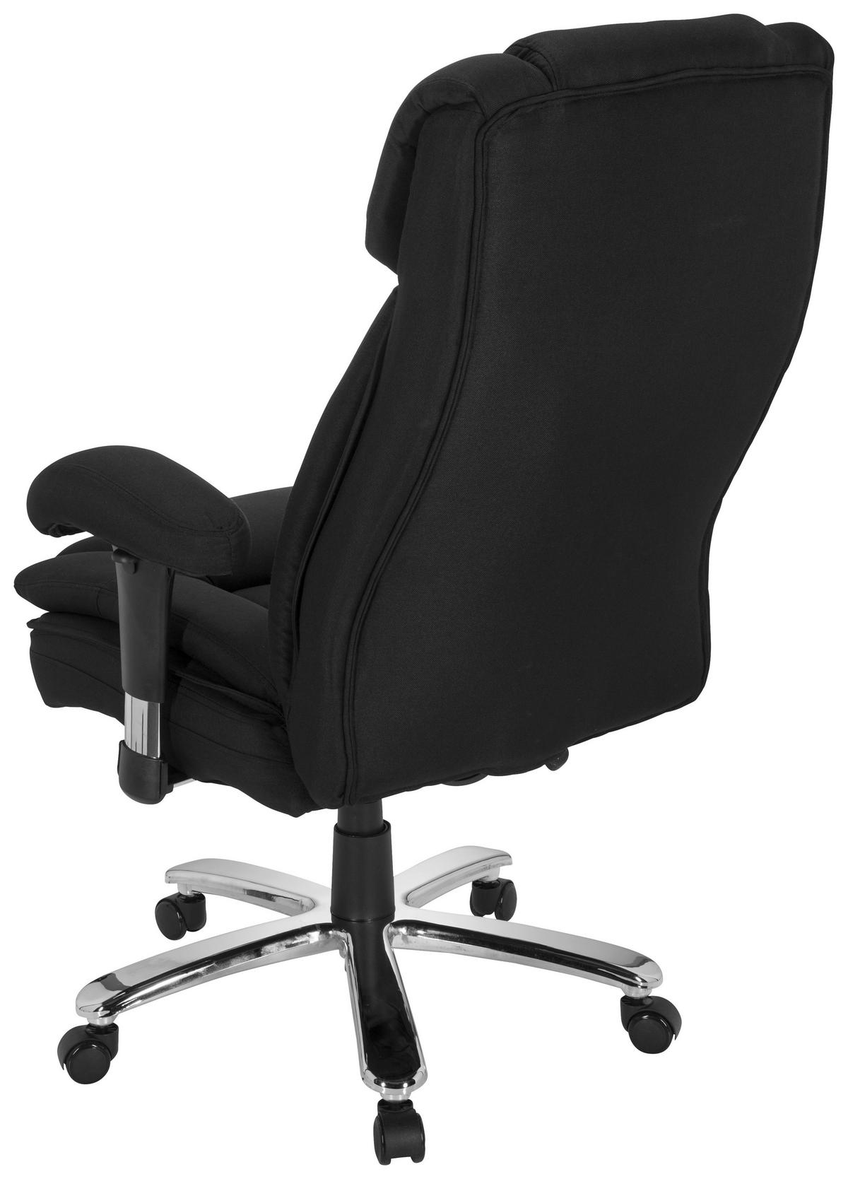 PISARNIŠKI STOL tekstil črna  - srebrne barve/črna, Moderno, kovina/umetna masa (76/123/81cm) - MID.YOU