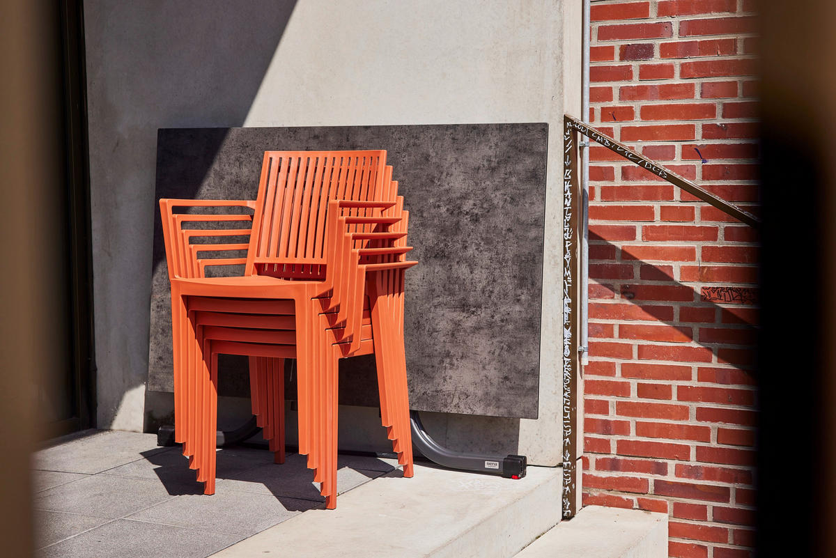 GARTENGARNITUR 3-teilig Stahl  - Rot, Basics, Kunststoff/Metall (70/80/70cm) - Siena Garden