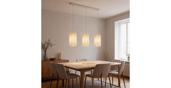 HÄNGELEUCHTE 73.5/15/120 cm  - Beige, Trend, Kunststoff/Textil (73.5/15/120cm) - Novel